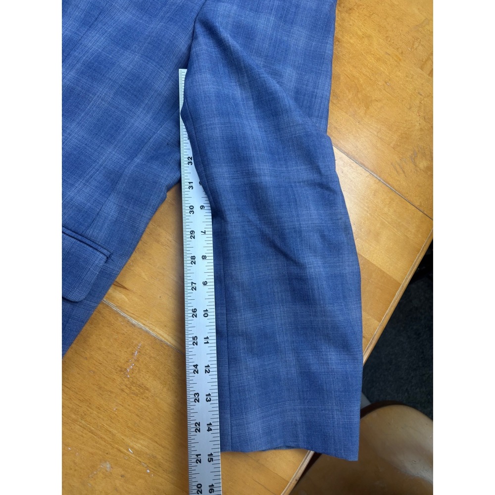 Lauren Ralph Lauren Mens Blue Plaid Wool Blend Sport Coat Blazer 48R - Picture 4 of 9